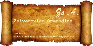 Zsivanovics Armandina névjegykártya